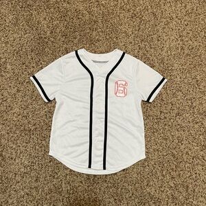 Kids White Baseball Birthday Shirt for 6 Year Old